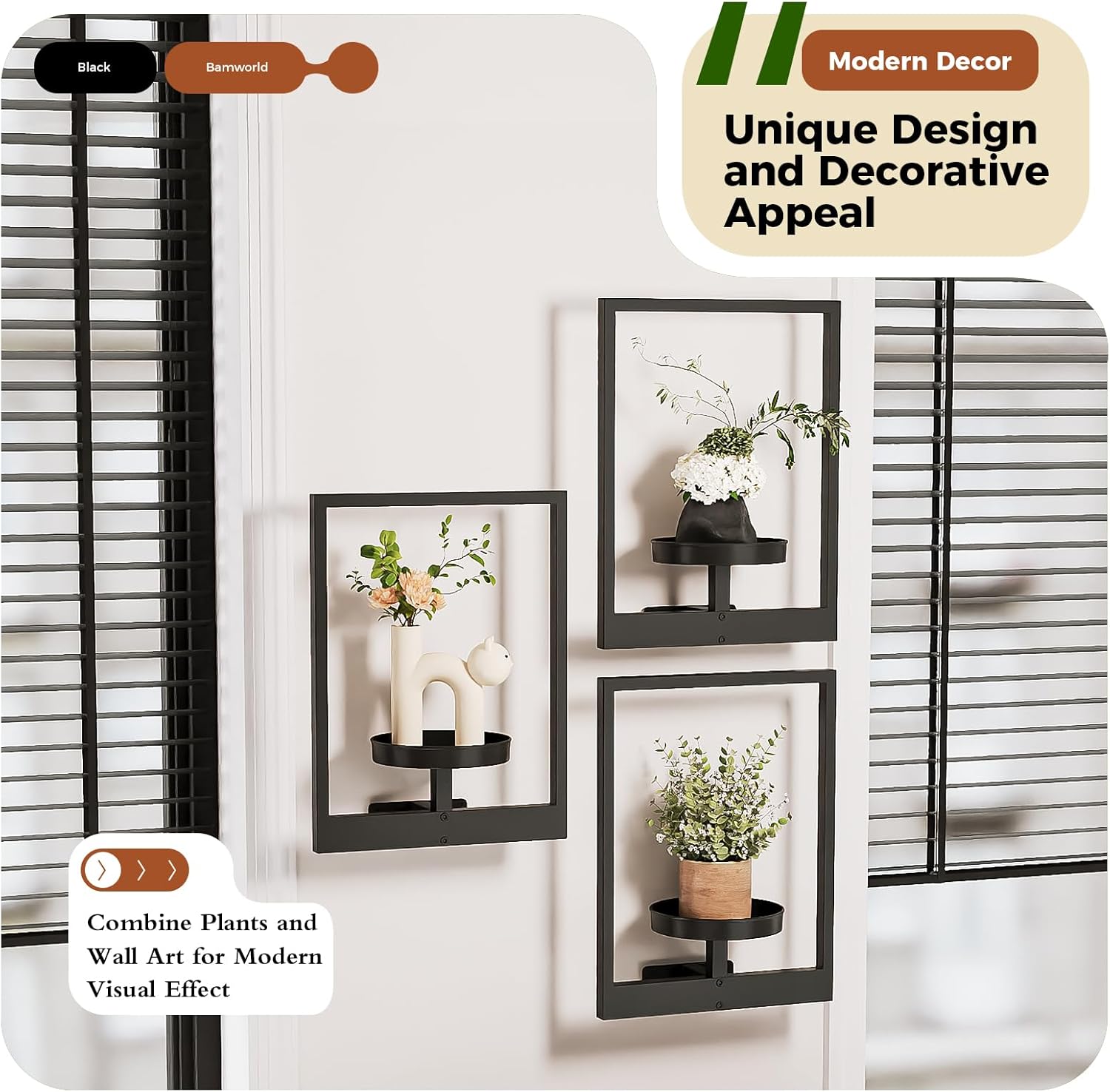 Bamworld Hanging Planters for Indoor Plants Wall Decor Living Room Pla