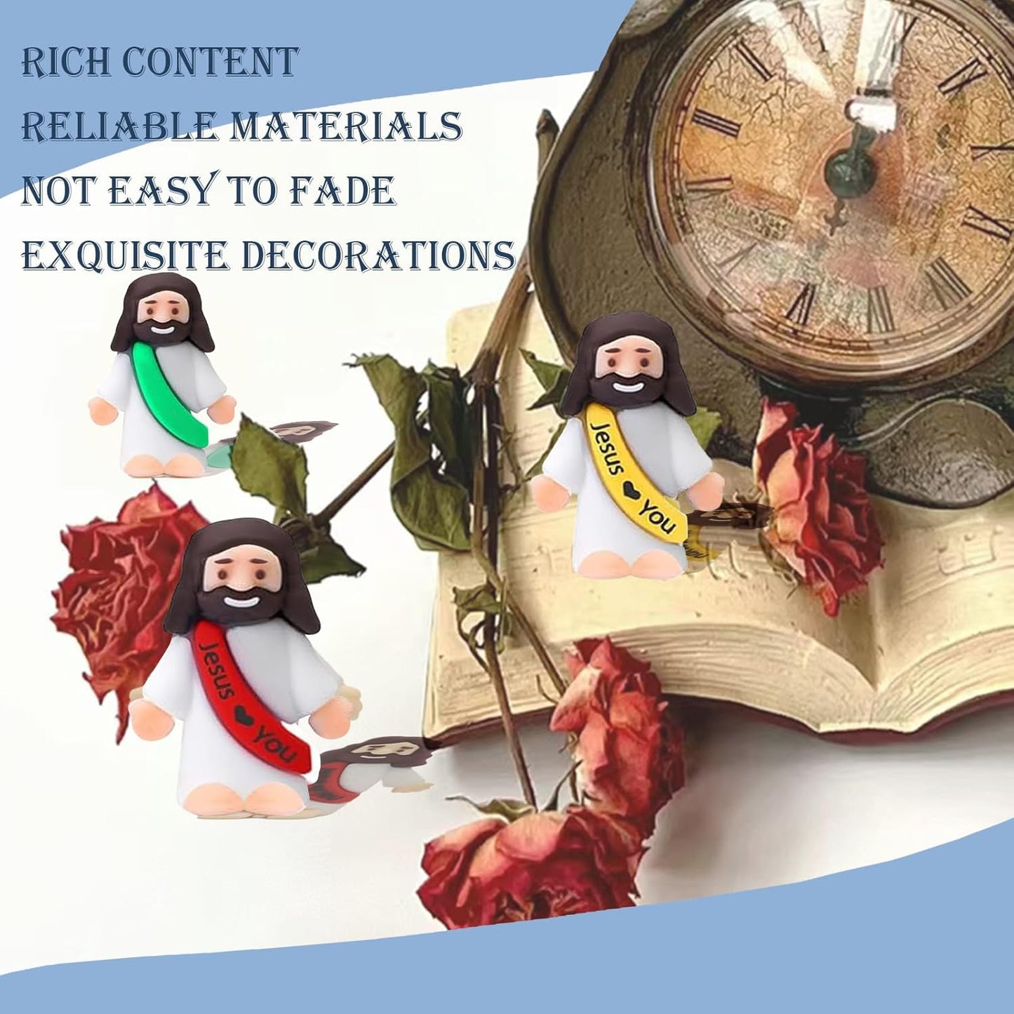 30PCS Little Jesus Figures, Mini Jesus Figurines in Bulk, Multicolor T