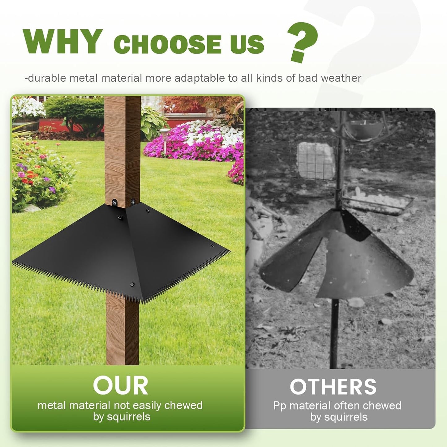 Odies Metal Squirrel Proof Baffle for Bird Feeders, 4x4 Post Squirrel 