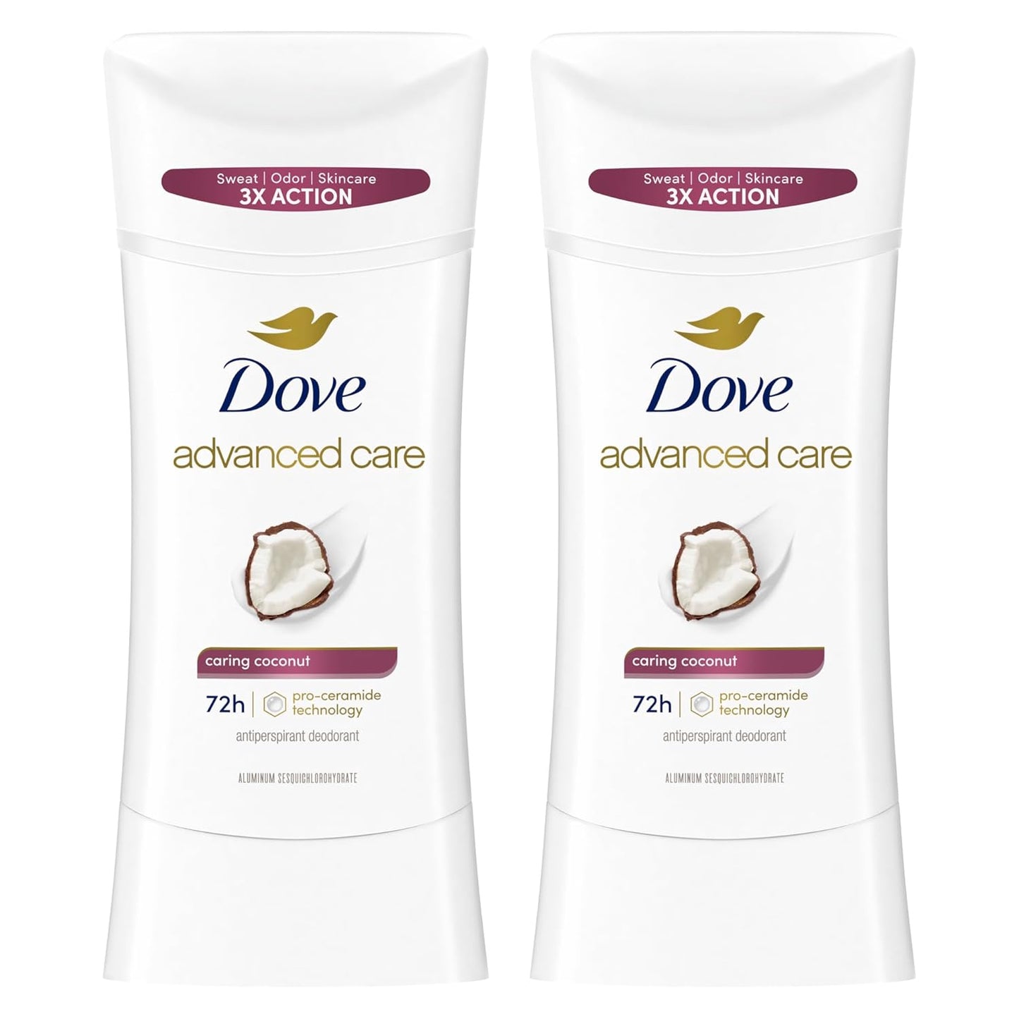 Dove Advanced Care Antiperspirant Caring Coconut, 2 Count Deodorant St