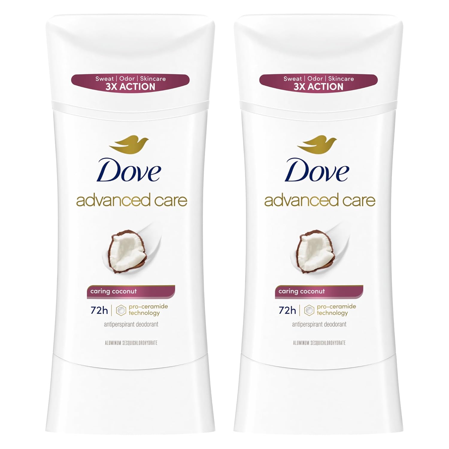 Dove Advanced Care Antiperspirant Caring Coconut, 2 Count Deodorant St
