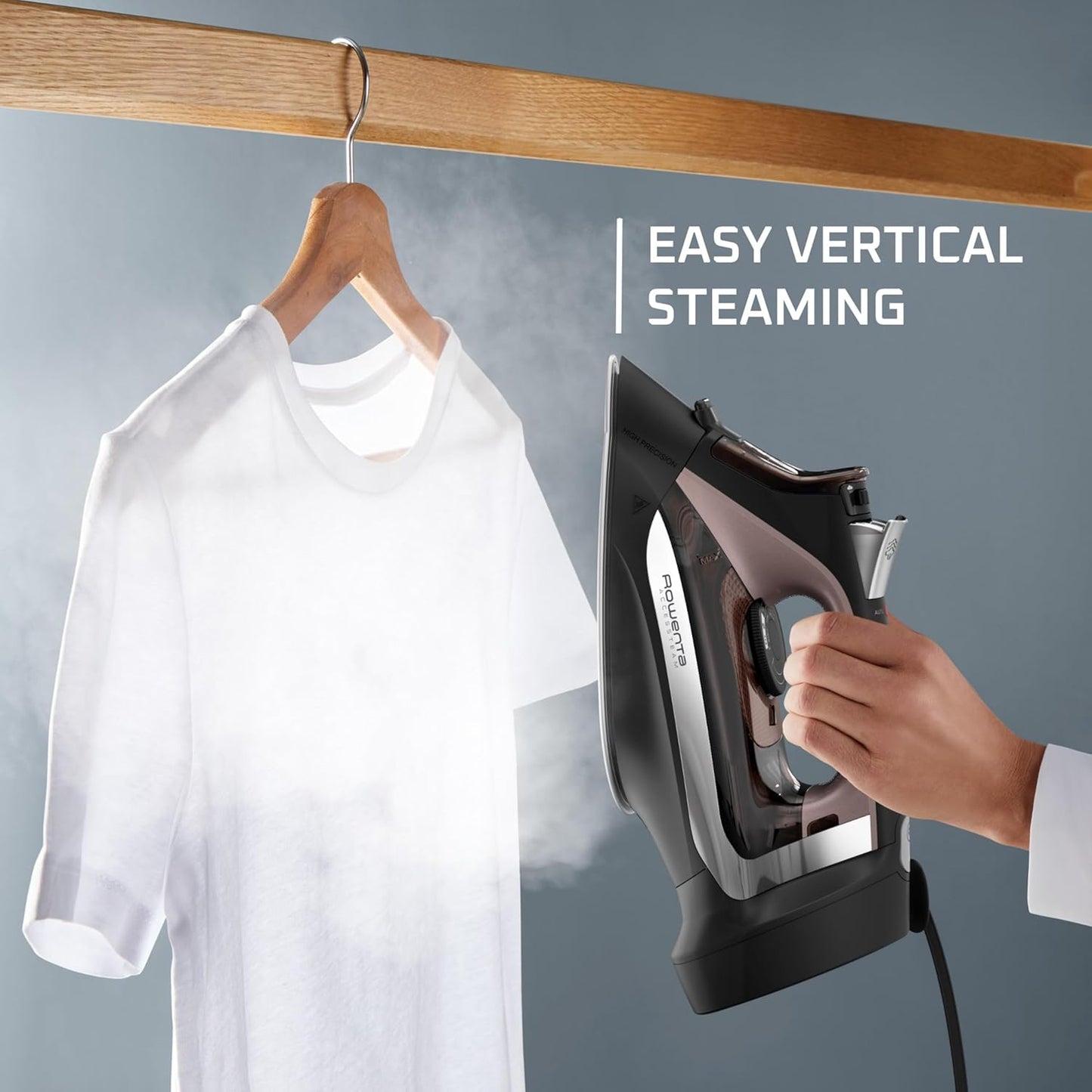 Rowenta AccessSteam Cordreel Steam Iron for Clothes, Anti-Drip Protection, Clothes Iron with Steamer, DW2459U1