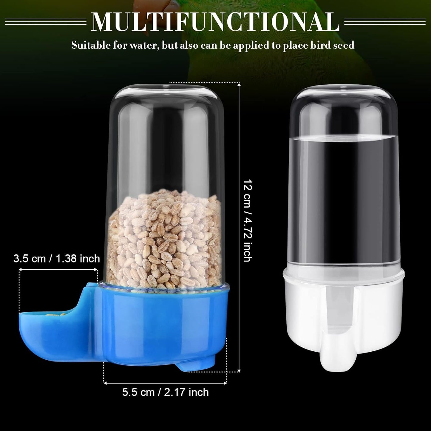 Weewooday 4 Pieces Automatic Bird Feeder Cage Water Dispenser Bird Wat