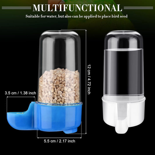 Weewooday 4 Pieces Automatic Bird Feeder Cage Water Dispenser Bird Wat