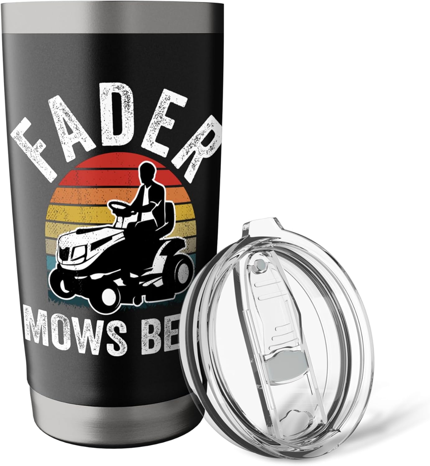Fader Mows Best Funny Gardener Lawn Care Father's Day Stainless Steel Insulated Tumbler