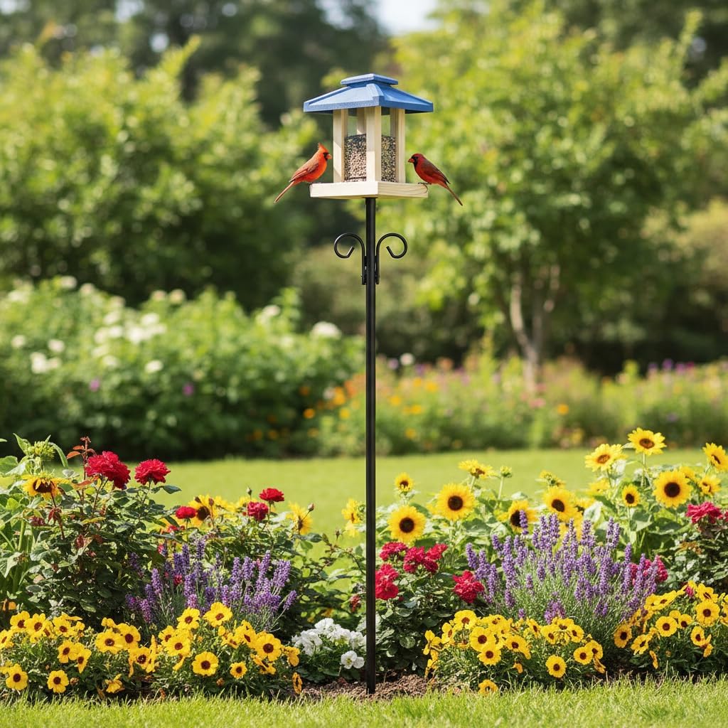 2026 Cedar Alpha Pavilion Style Silo Bird Feeder - Solid Cedar Wood - Longtime Durability - Patented Design - Going Green Roof