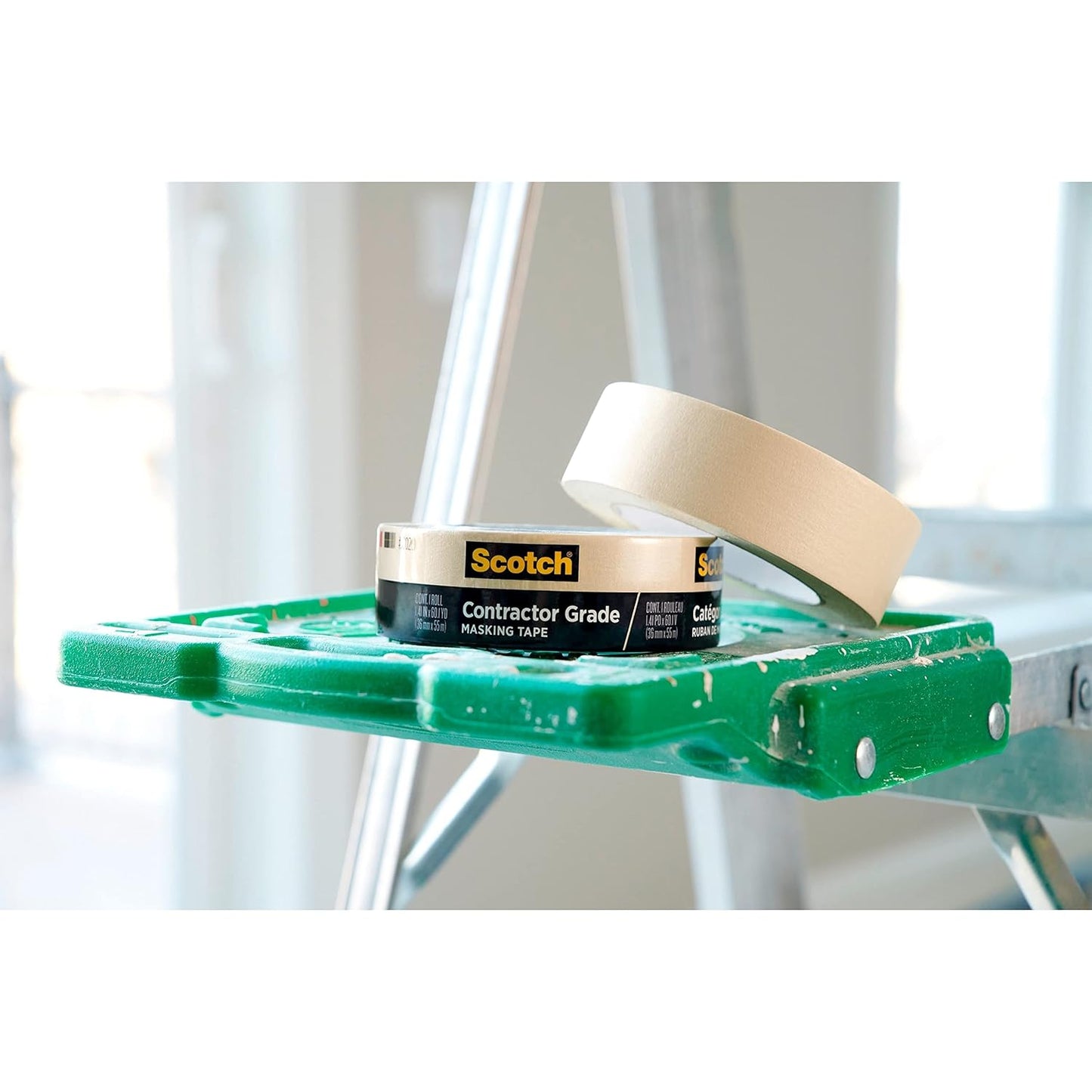 Scotch Contractor Grade Masking Tape, 1 Inch Wide (0.94 in. x 60.1 Yds) 6 Rolls, 3-Day Interior Clean Removal, Removes Easily Without Leaving Sticky Residue, Interior & Exterior Use (2020-24EP6)