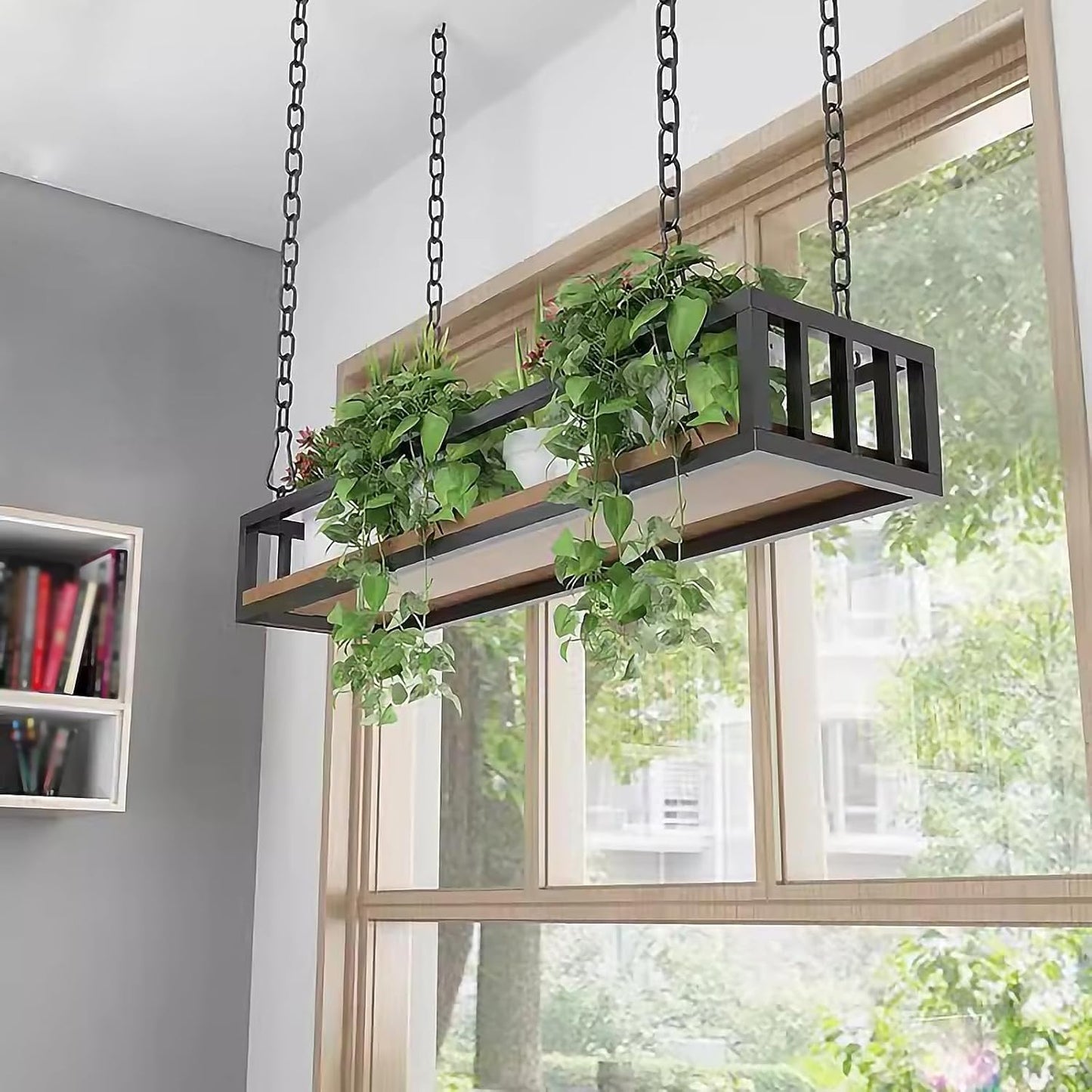 Adjustable Heavy Duty Ceiling Shelf for Plants & Pots – Floating Rack Stand for Home, Cafe, Flower Shop – 140cm Pot Holder for Indoor & Outdoor Use