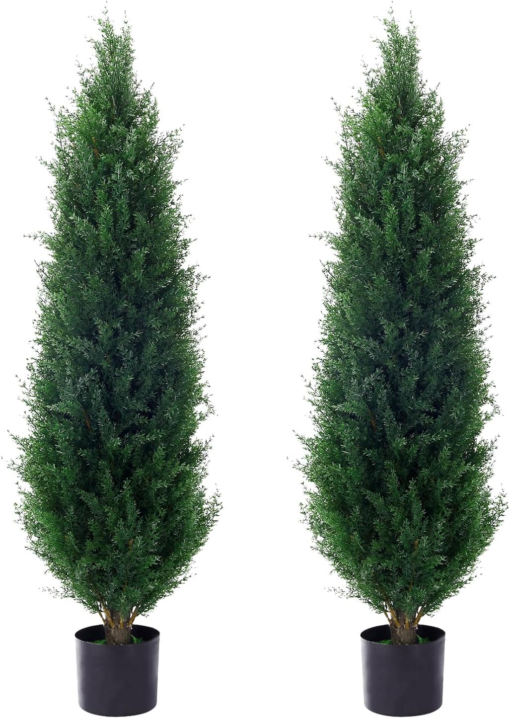 4ft(48”) Artificial Cedar Topiary Tree Potted Plants UV Resistant Leaves Outdoor Artificial Shrub Home and Office Interior Decoration Outdoor Pruned Trees Artificial Outdoor Tree