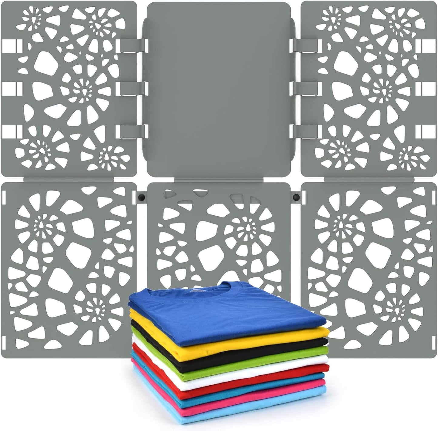 BoxLegend Shirt Folder Board V2 - Durable Plastic Clothes Folding Board Tshirt Organizer T-shirt Folder - Easy and Fast Folding for Adults and Kids - Grey