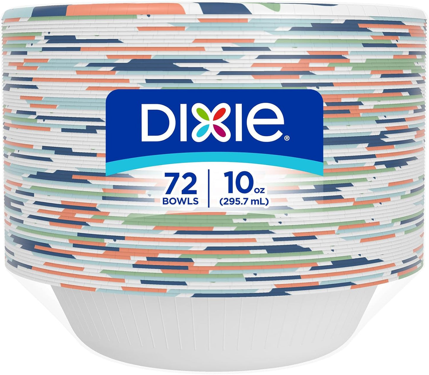 Dixie Small Paper Bowls, 10 Oz, 72 Count, Microwave-Safe, Soak-Proof, Disposable Bowls Great For Snacks, Dessert, And Light Lunch Meals