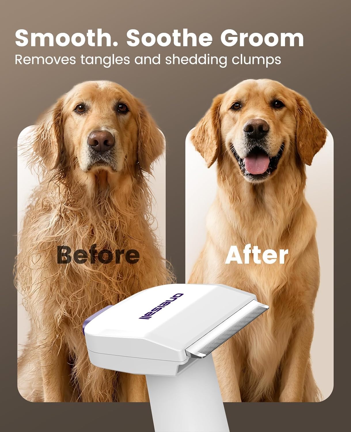 oneisall Dog Grooming Vacuum Kits: 15000Pa Shedding Brush with Groomin
