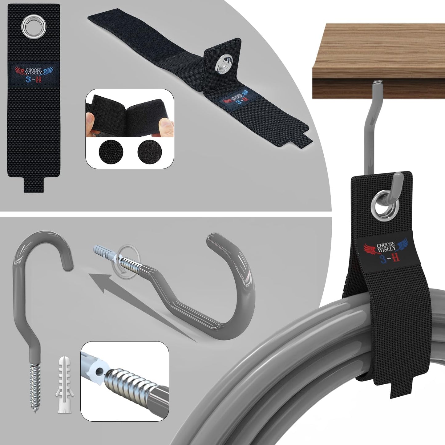 3-H Garage Wall Hooks 20 Pack, Garage Hooks Heavy Duty with Extra Weld