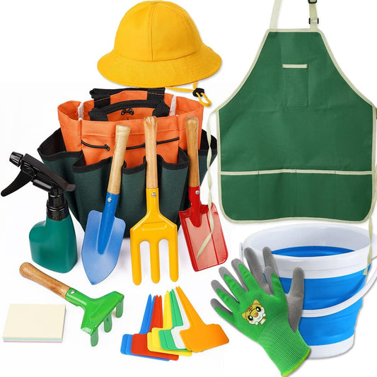 Kidz Gardening Tool Set – Gardening Tools Kit Includes Shovel, Rake, F