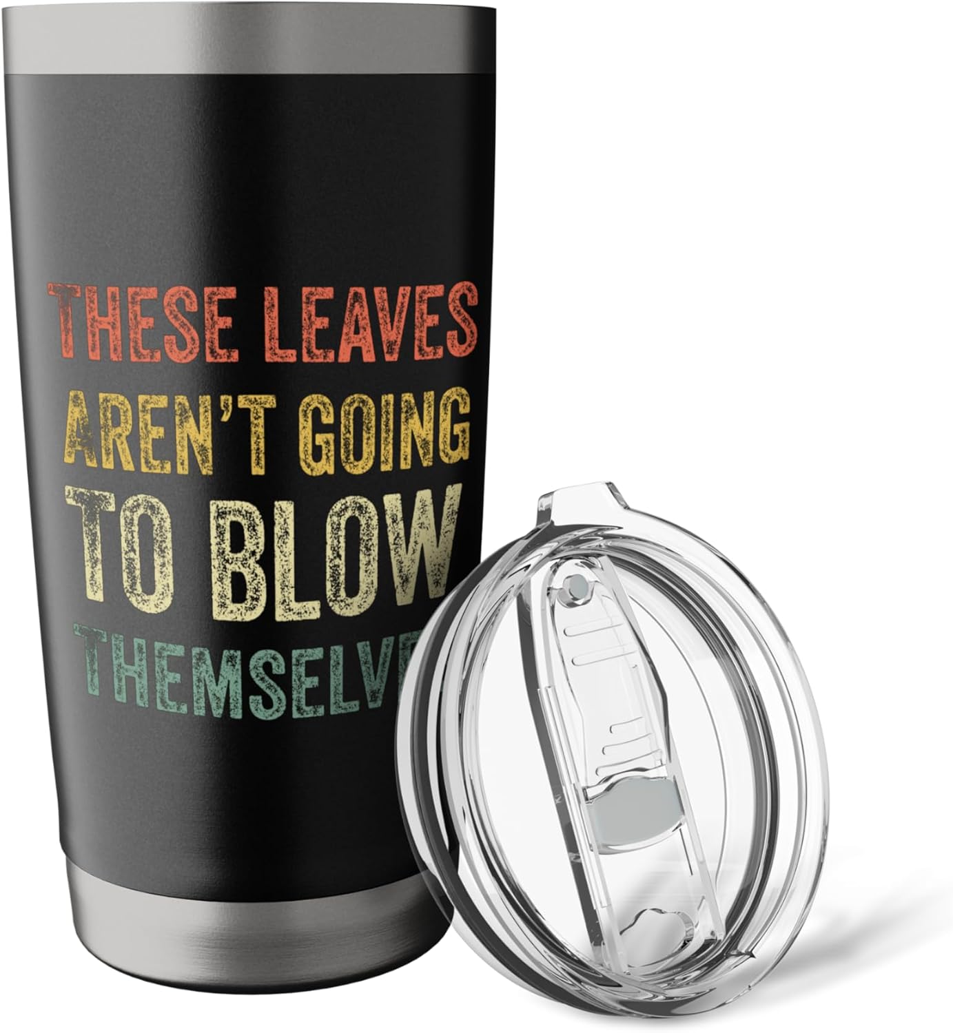 Retro Yard Work Landscape Lawn Care Worker Funny Leaf Blower Stainless Steel Insulated Tumbler
