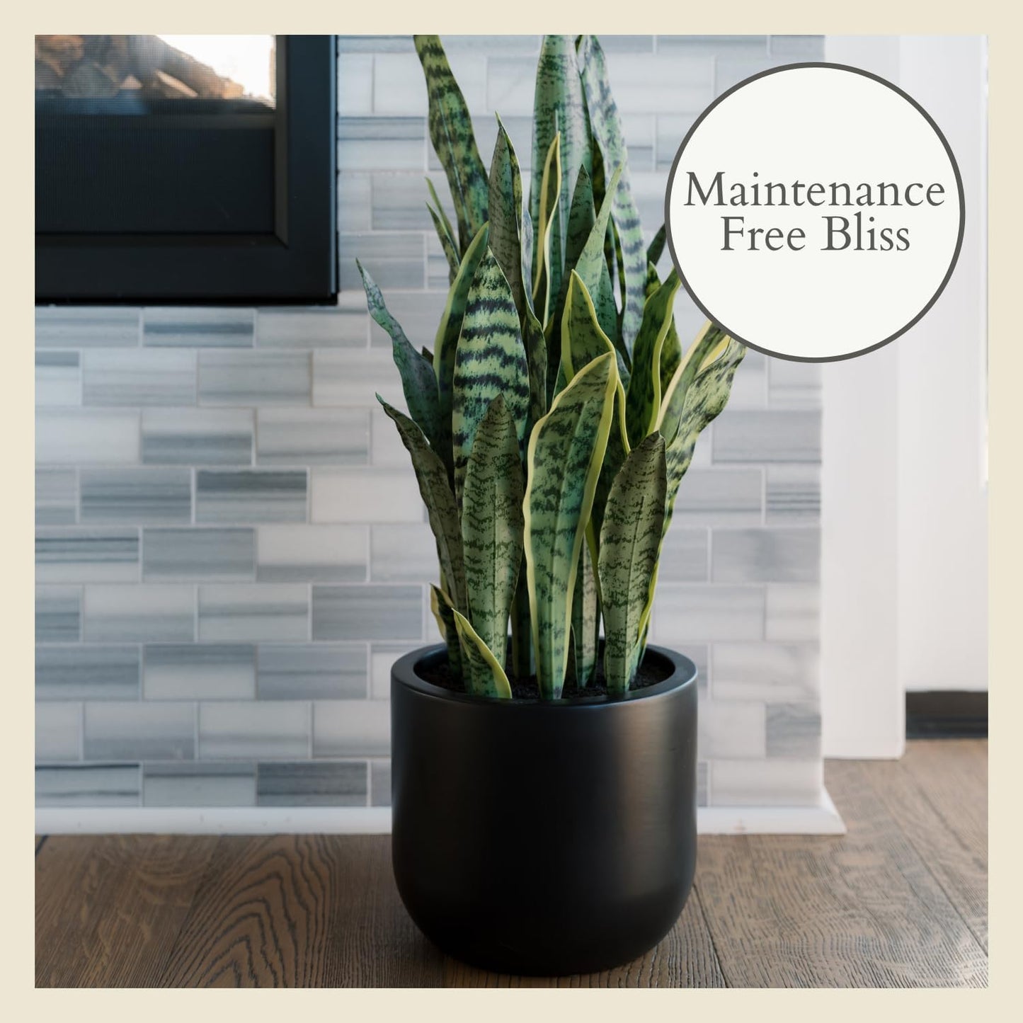 CG Hunter Faux Snake Plant, Premium Artificial Indoor Plant Stands 30” Tall and Enhances Interior Design, Lifelike-Leaves Create Realistic Natural Appearance, Black Planter Pot Included