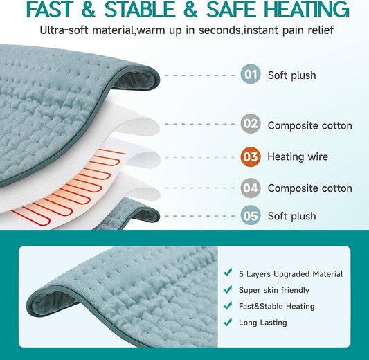 Heating Pad for Period Cramps, Heating Pad for Back/Neck/Shoulder Musc