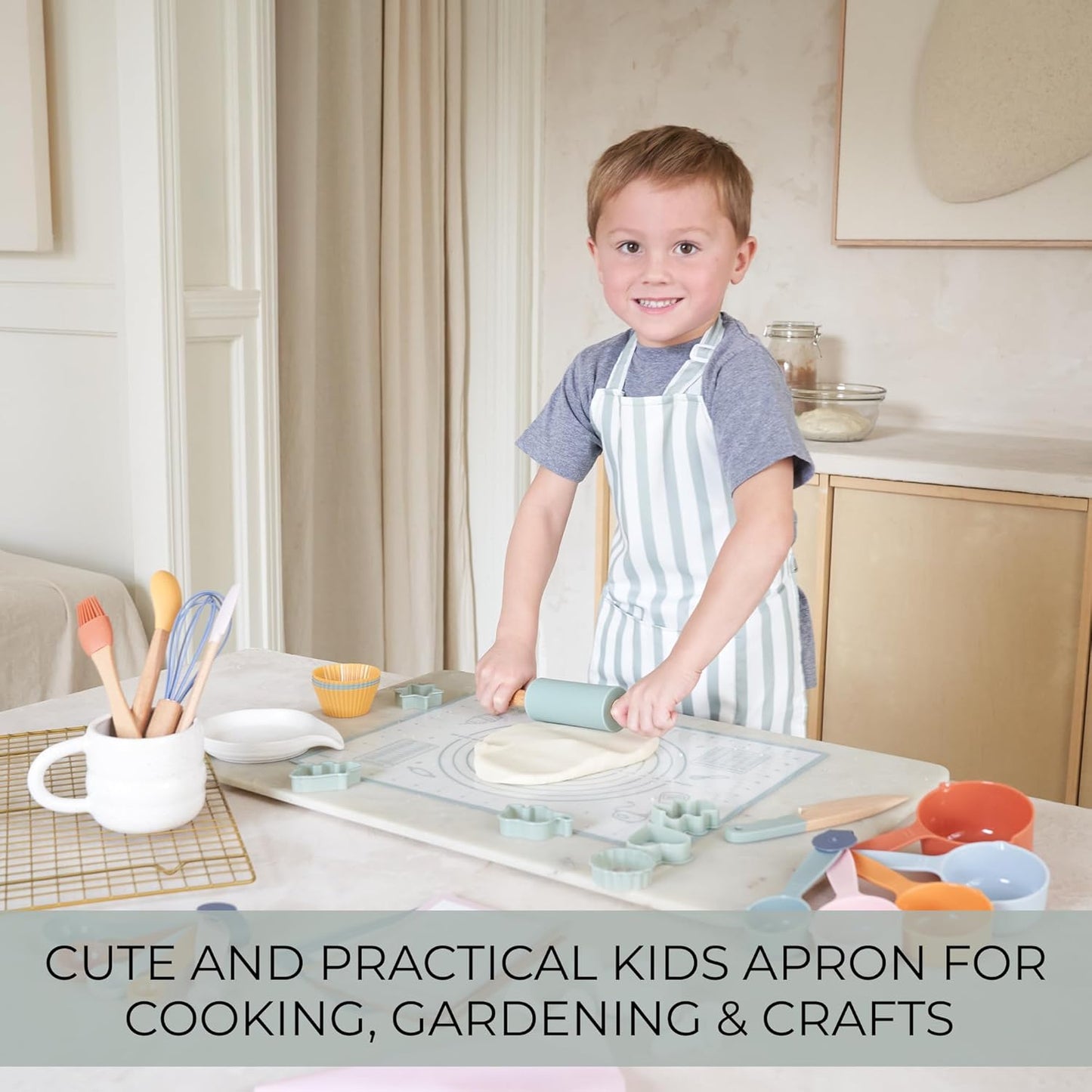 ZICOTO Kids Apron for Girls & Boys - Toddler Apron with Pocket for Coo