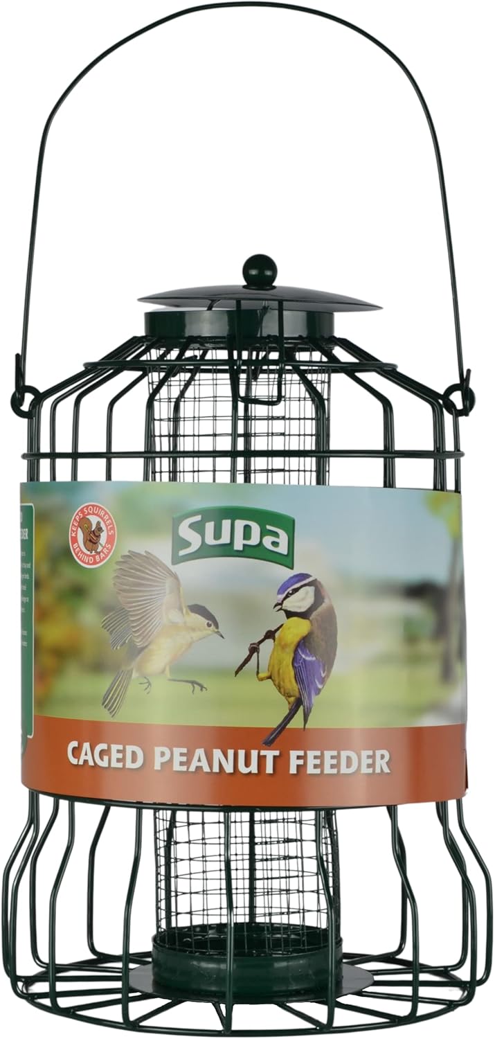 Supa Wild Bird Caged Peanut Feeder, Deters Squirrels and Larger Birds Such As Doves & Pigeons.
