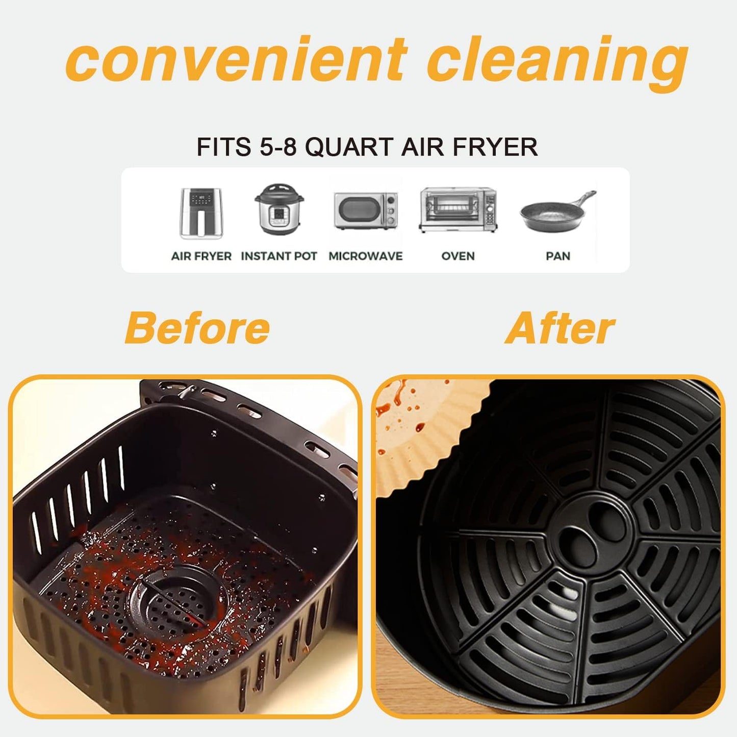 Ailun Air Fryer Paper Liners 8inch, 100PCS Non-Stick Parchment Paper,O