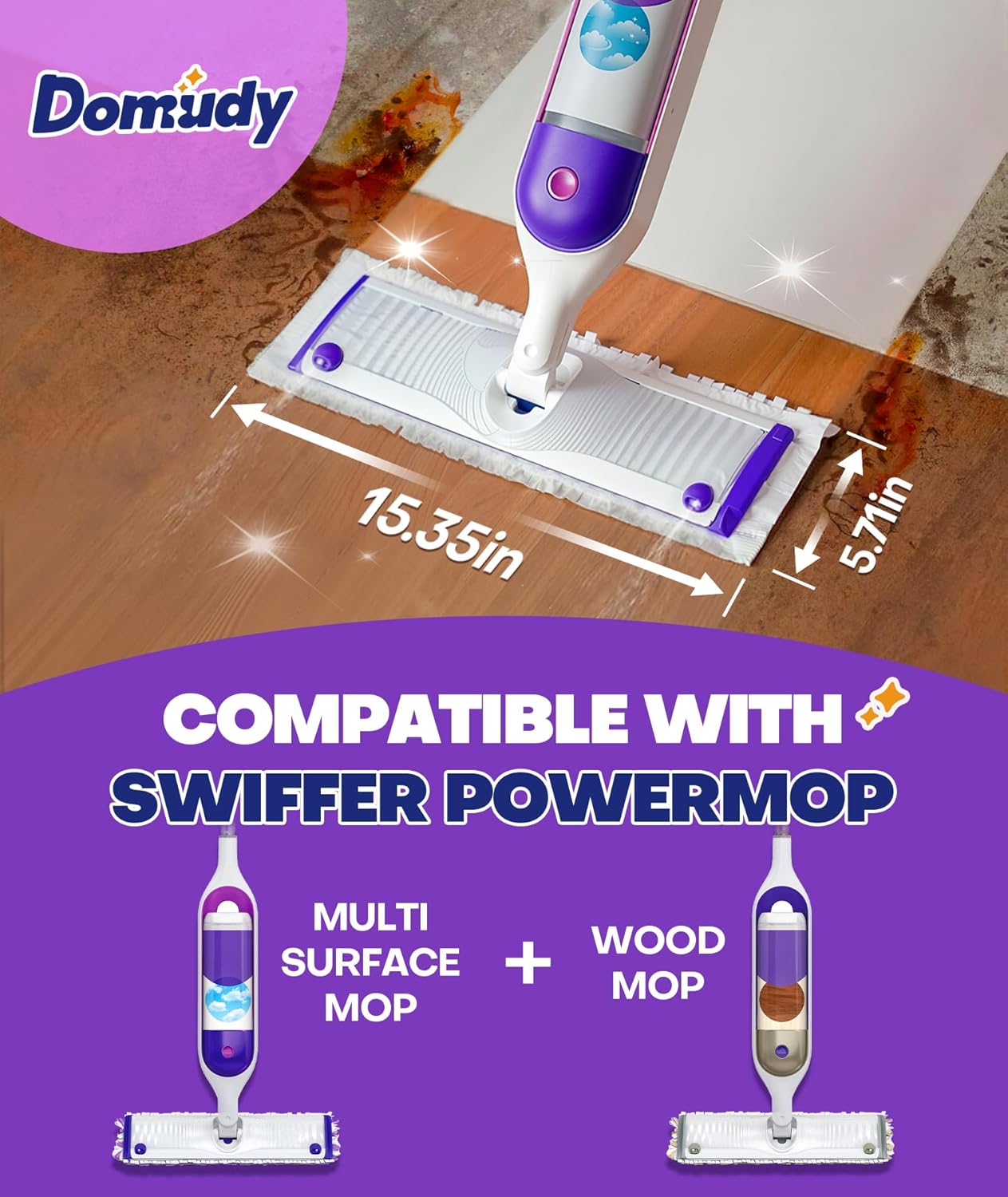 5X Cleaning Power Mop Refills for Swiffer Power Mop, 500+ Strips Multi