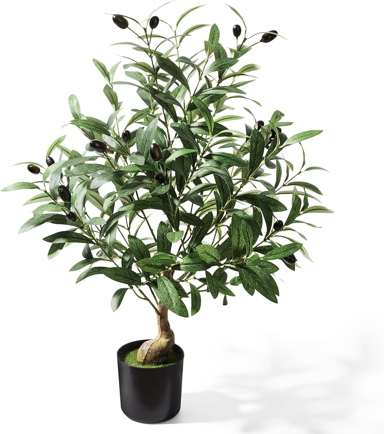 2ft Artificial Olive Tree with Pot, Tabletop Faux Plants Mini Trees for Home Office Living Room Modern Decor