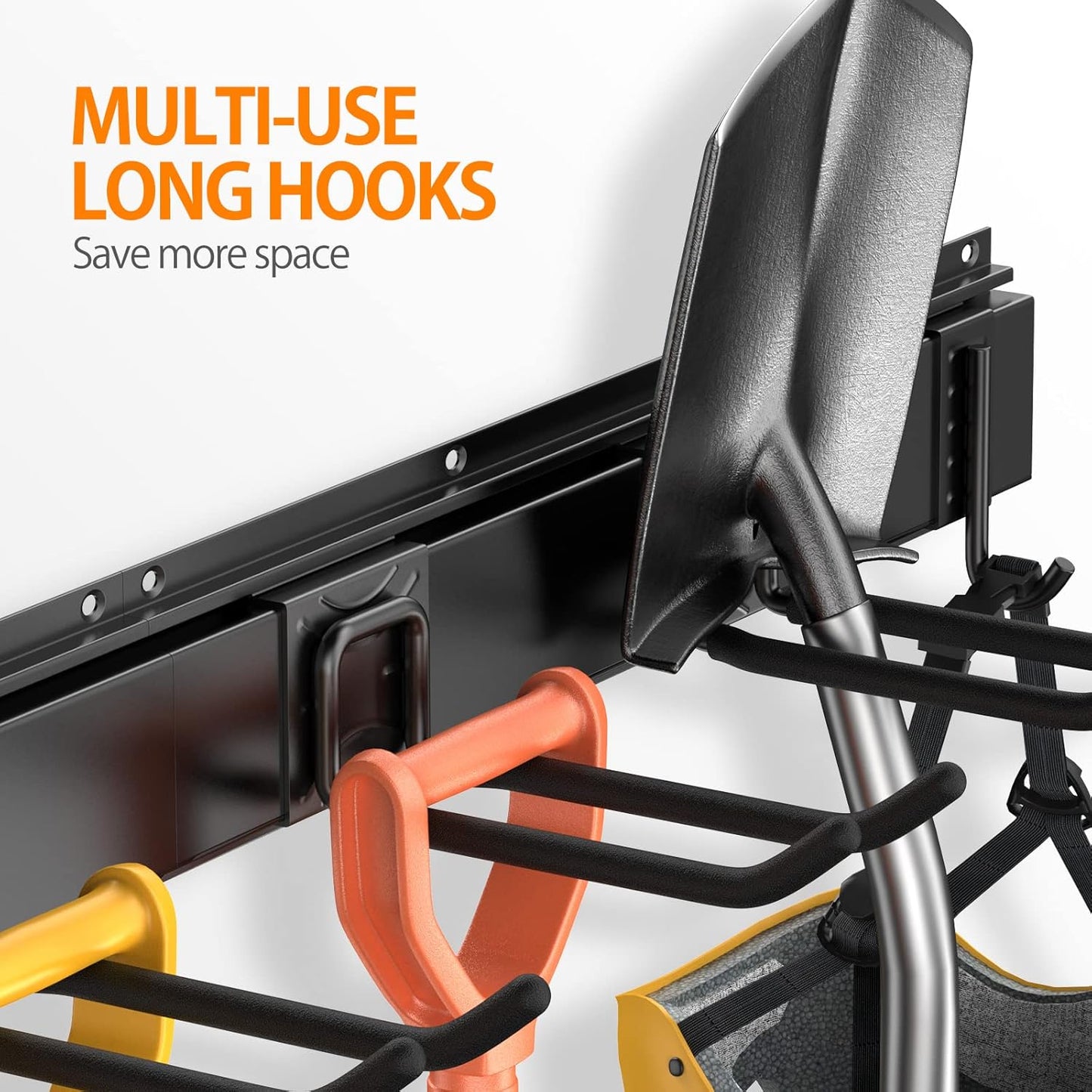 2 Pcs Garage Hooks, Heavy Duty Garage Storage Hooks Steel Tool Organizer Wall Mount Hanger Rack Garage Storage Utility Hooks for Car Tires, Ladders, Chairs, Strollers, Power Tools, Garden Tools
