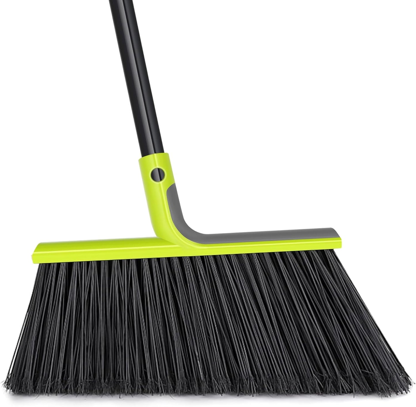 Outdoor Broom Heavy Duty, 56 inches Tall Commercial Soft Bristle Angle Brush for Sweeping Outside Patio Garden Porch Deck Shop Restaurant Garage House Lobby Hardwood Floors (Green)