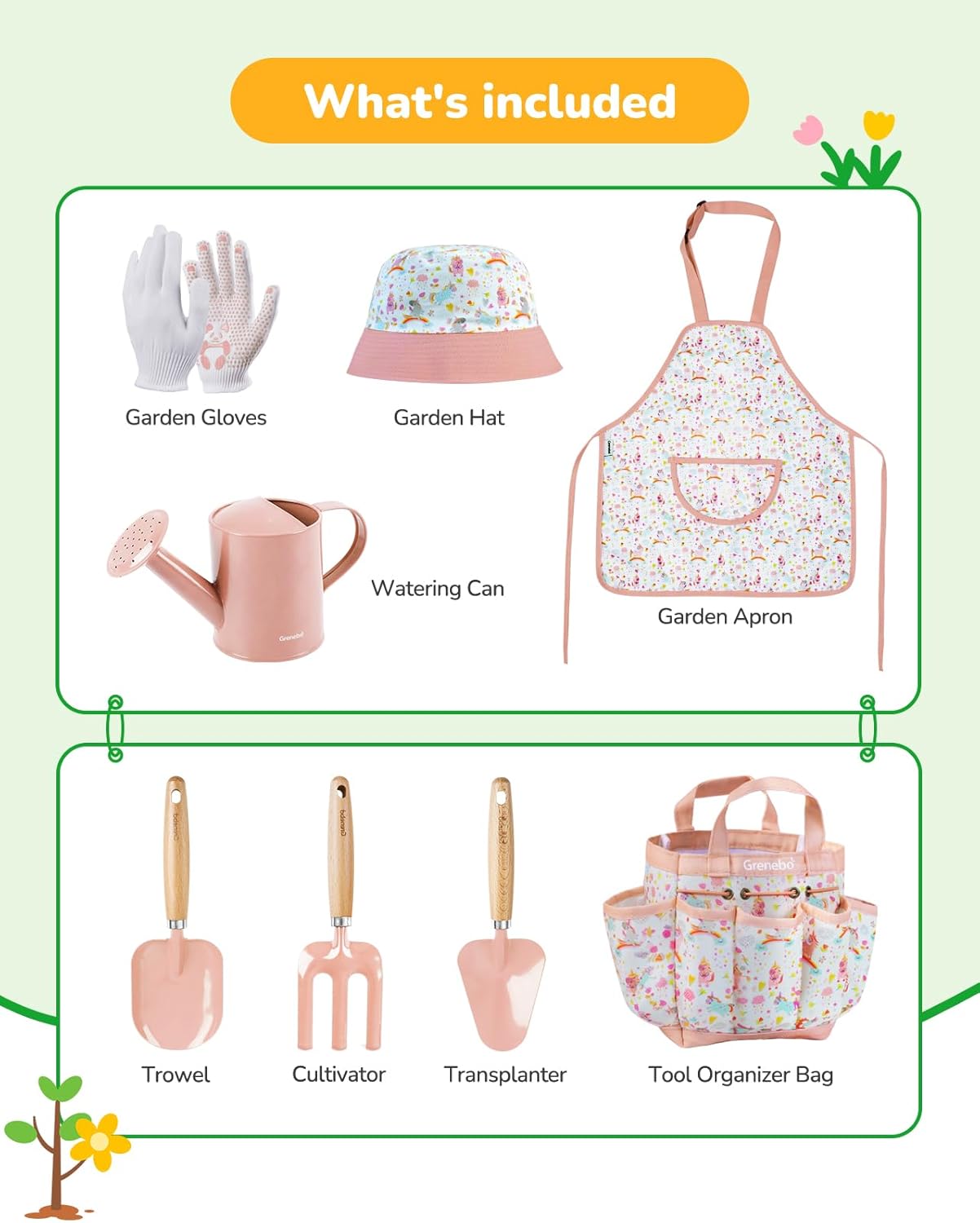 Kids Gardening Set Toys, Quality Garden Tool Kit for Kids and Toddlers