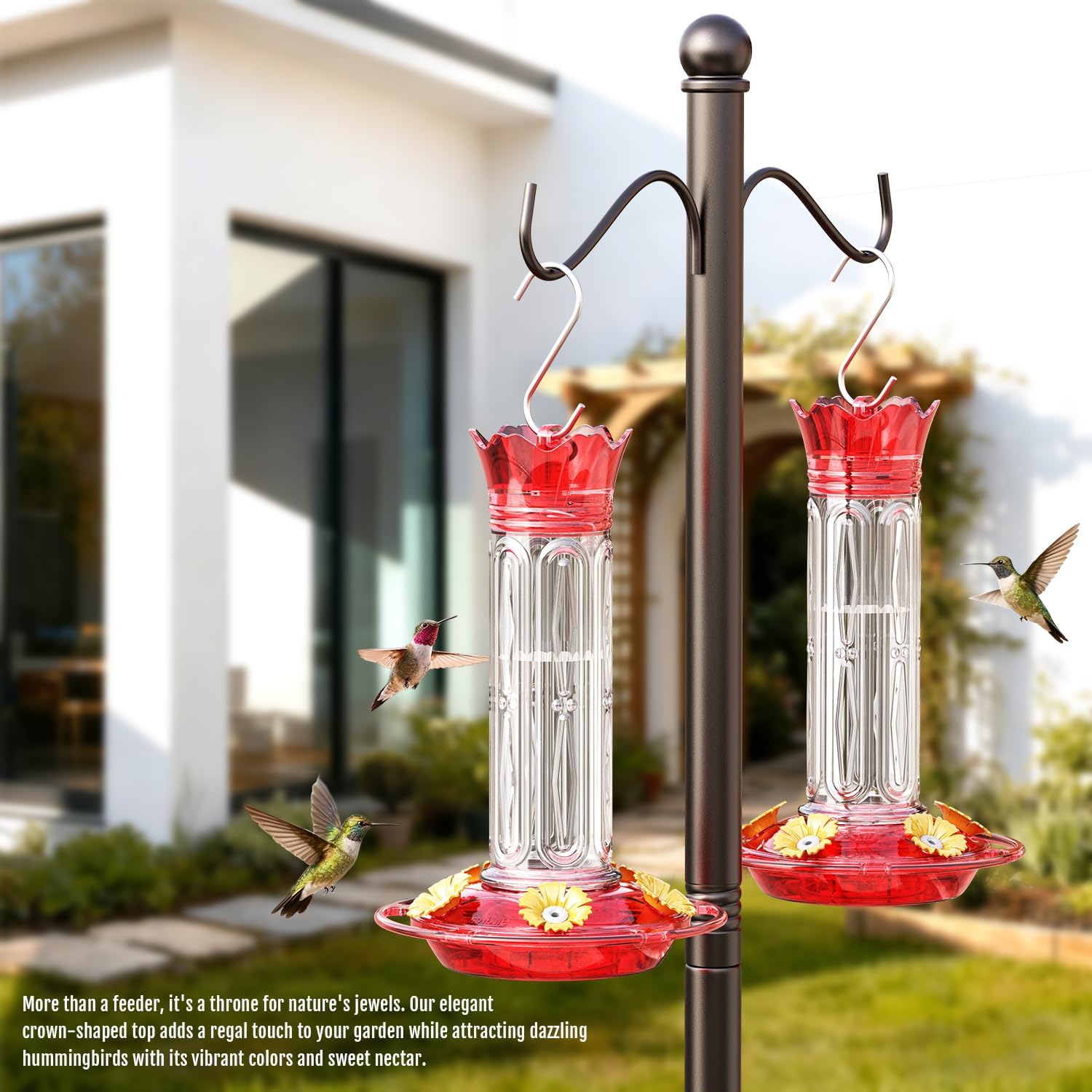 Birdream 2 Pack Hummingbird Feeders for Outdoors Hanging, Plastic Bird