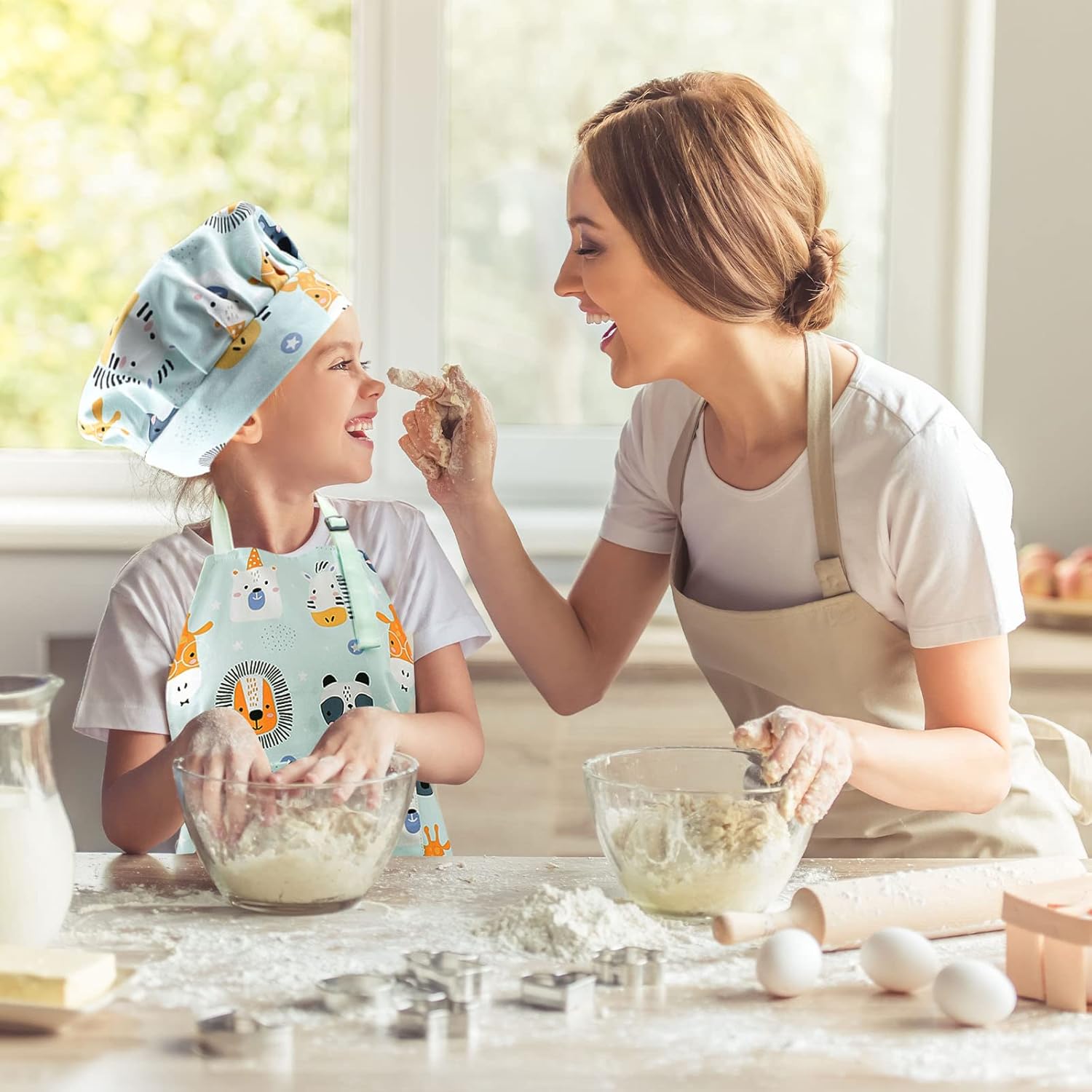 Kids Apron Adjustable Strap for Boys and Girls 100% Cotton, Toddler Ch