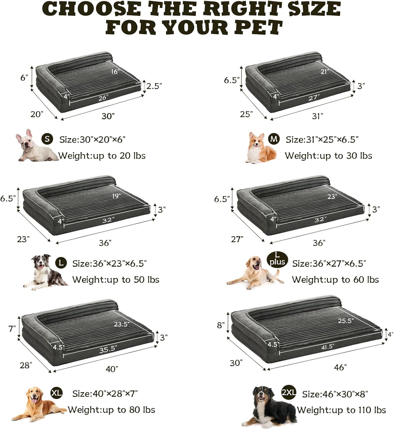 WINDRACING Orthopedic Dog Beds for Large Dogs, XLarge Waterproof Dog B