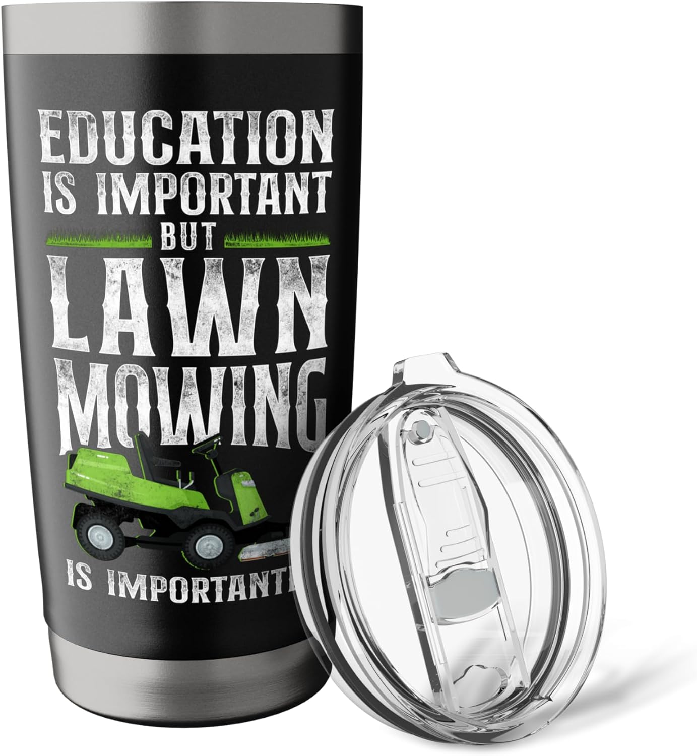 Lawn Mower Mowing Dad Father Landscaper Vintage Tractor Stainless Steel Insulated Tumbler