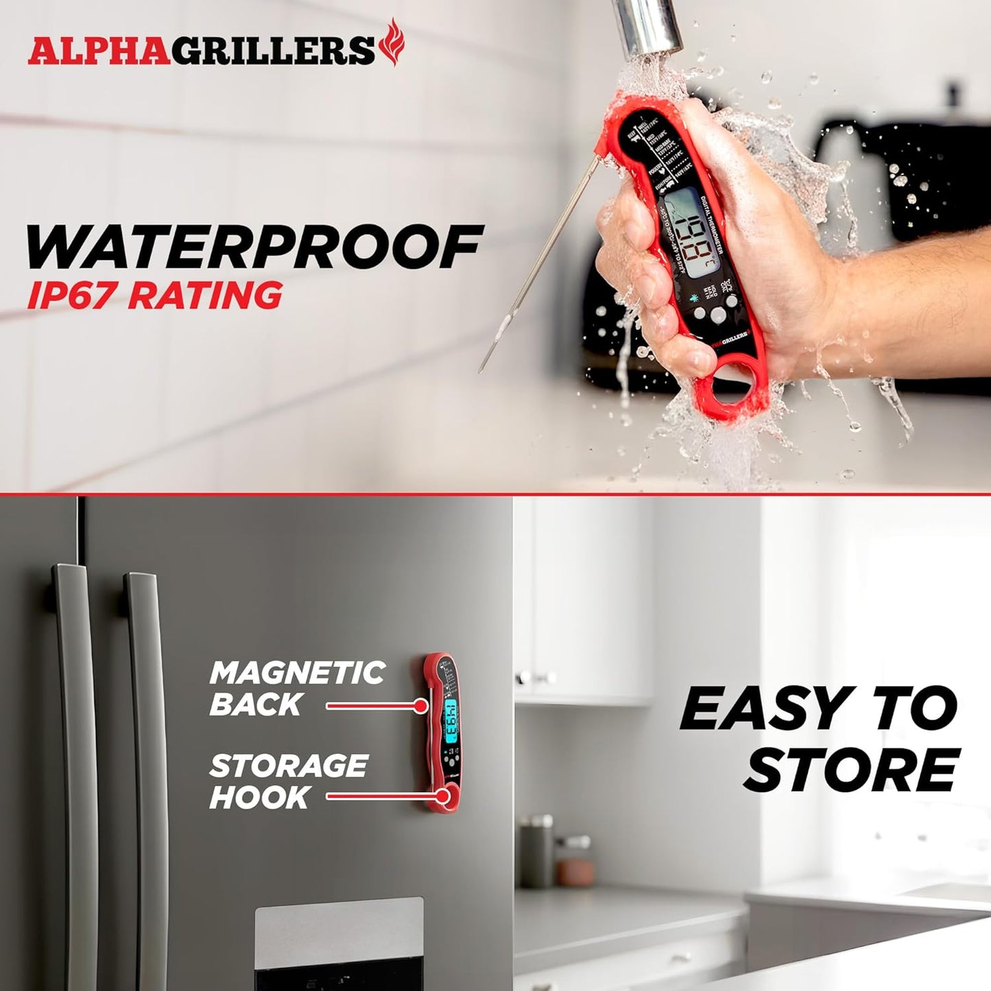 Alpha Grillers Meat Thermometer Digital – Instant Read Food Thermomete