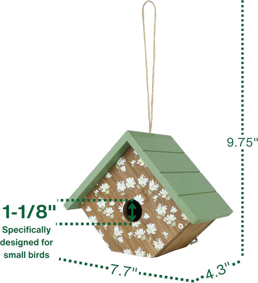 Wild Wings Decorative Wren House Springwood Daisy, Green