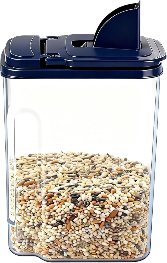 3L/100oz Bird Seed Storage Container,Pet Food Storage Containers with Pour Spout,Cereal Dispenser,Holds up to 3~4Lbs-Easy Grip and Fill Bird Feeders-Ideal for Storing Sunflower Seed