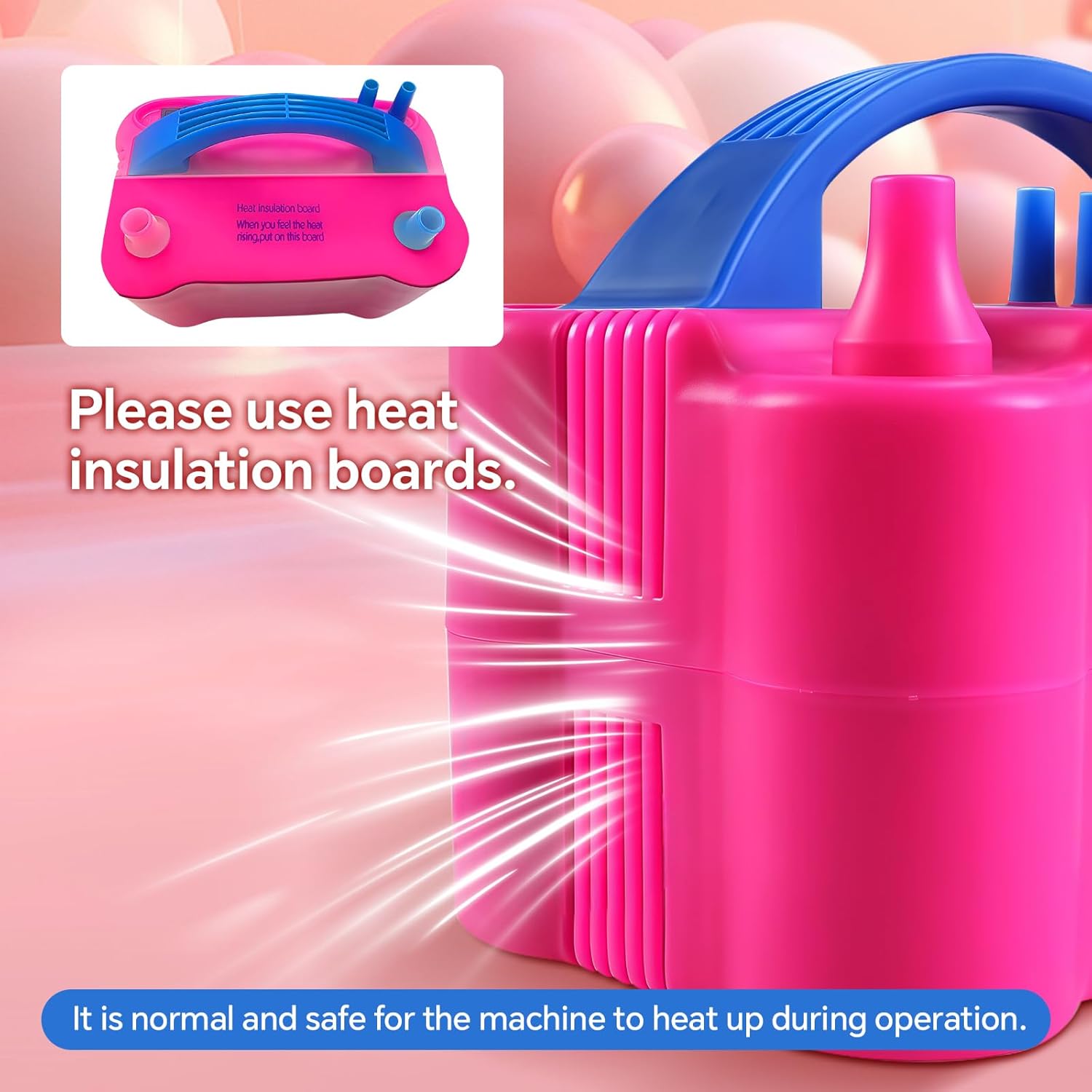 Electric Balloon Pump,110V 600W Portable Dual Nozzles Balloon Pump,Air