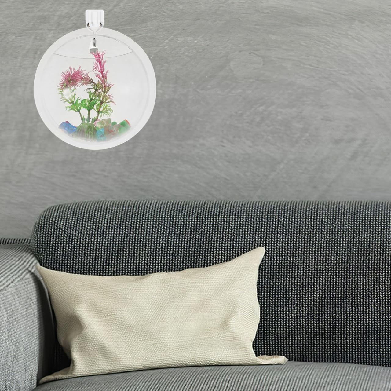 Transparent Wall-Mounted Goldfish Tank and Hydroponic Vase Combo for Home D Cor Acrylic Fish Bowl Planter for Living Room Wedding Party Decoration