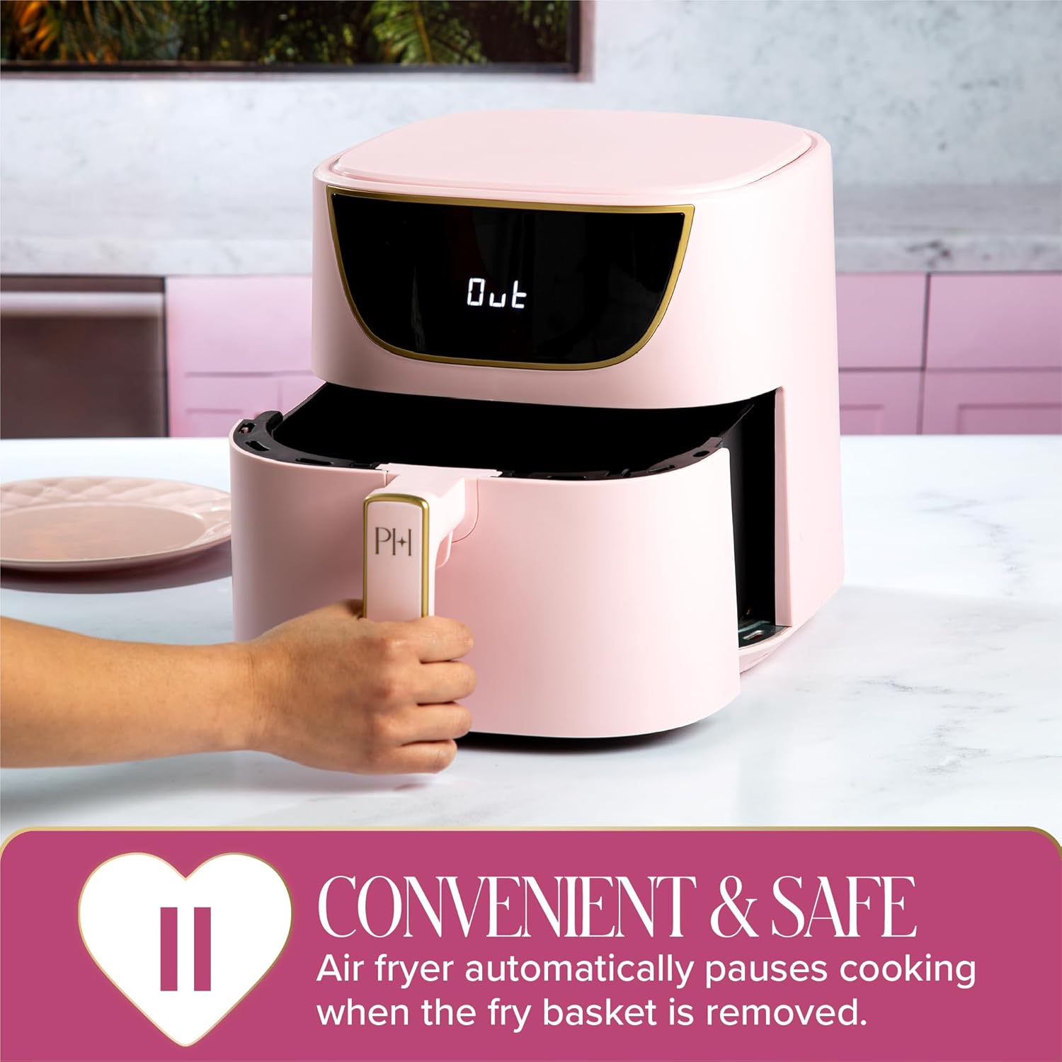 Paris Hilton Air Fryer, Large 6-Quart Capacity, Nonstick Made without 