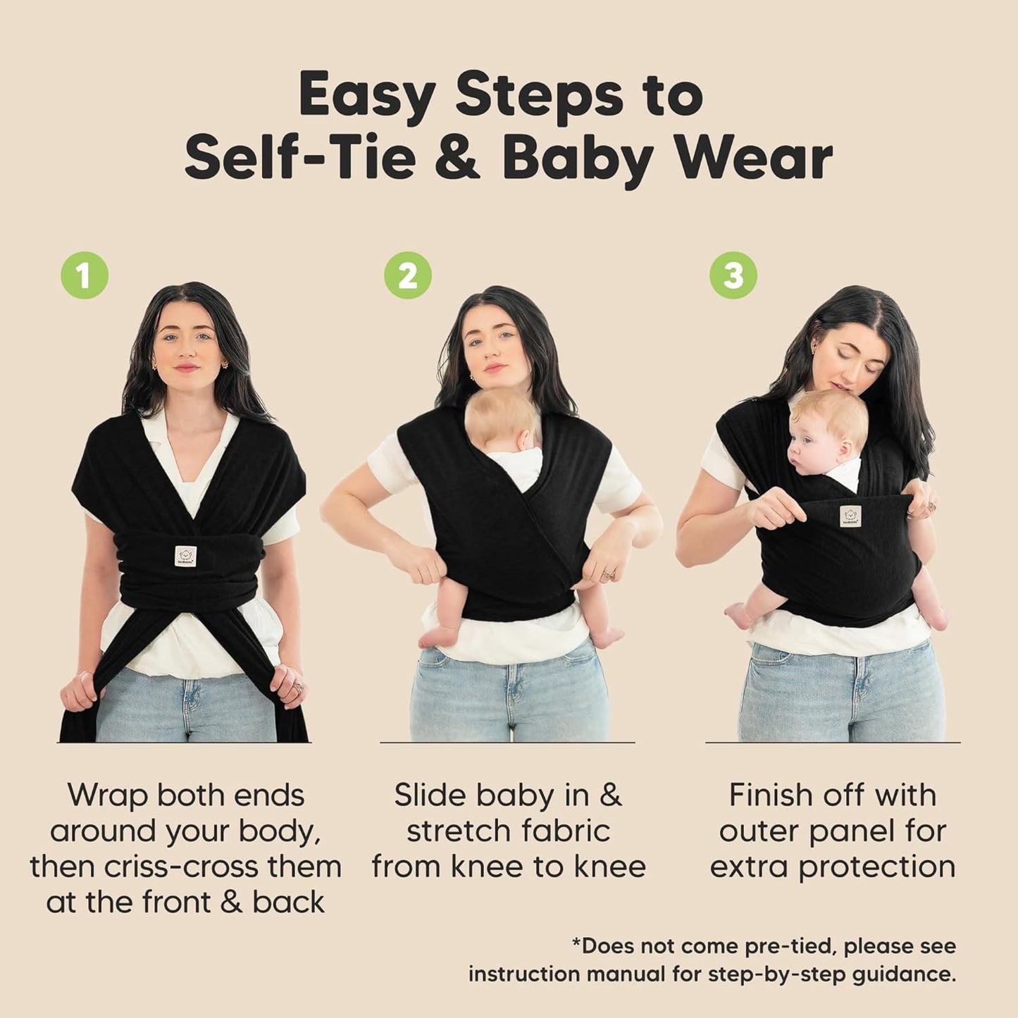 KeaBabies Baby Wrap Carrier - All in 1 Original Baby Carrier Newborn t