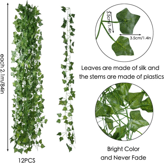Fake Vines for Room Decor(12 Pack 84 Feet) Aesthetic Artificial Plant 