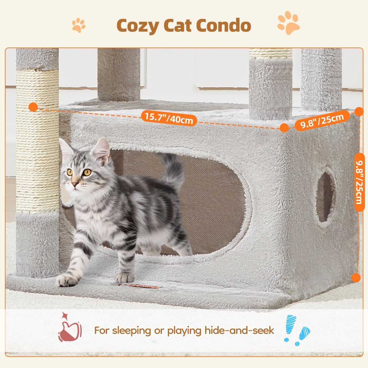 Taoqimiao Cat Tree,38.2-Inch Cat Tower for Indoor Cats,Suitable for Ki