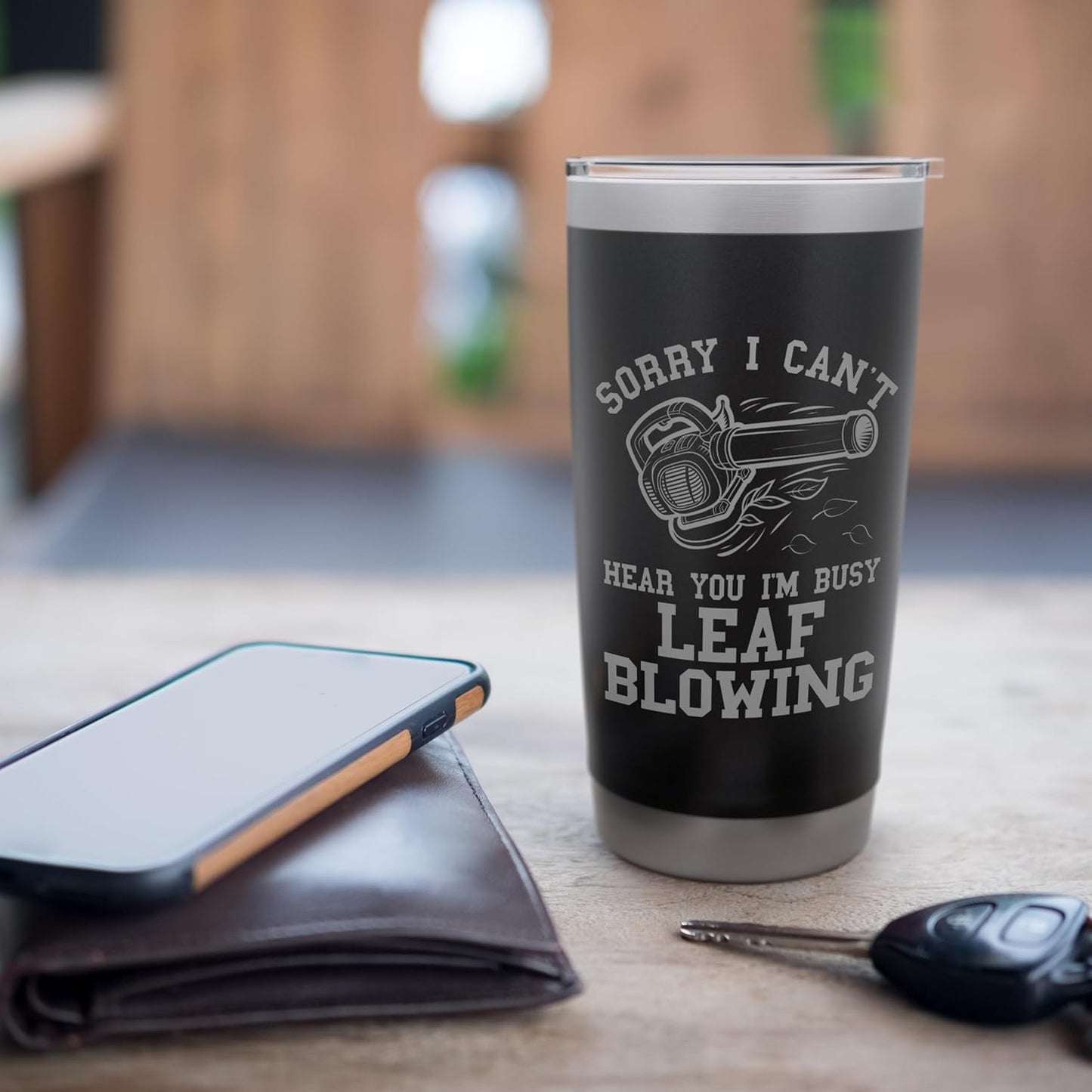 Leaf Blower For Dads Funny Lawn Care Yard Sorry Can't Hear Stainless Steel Insulated Tumbler
