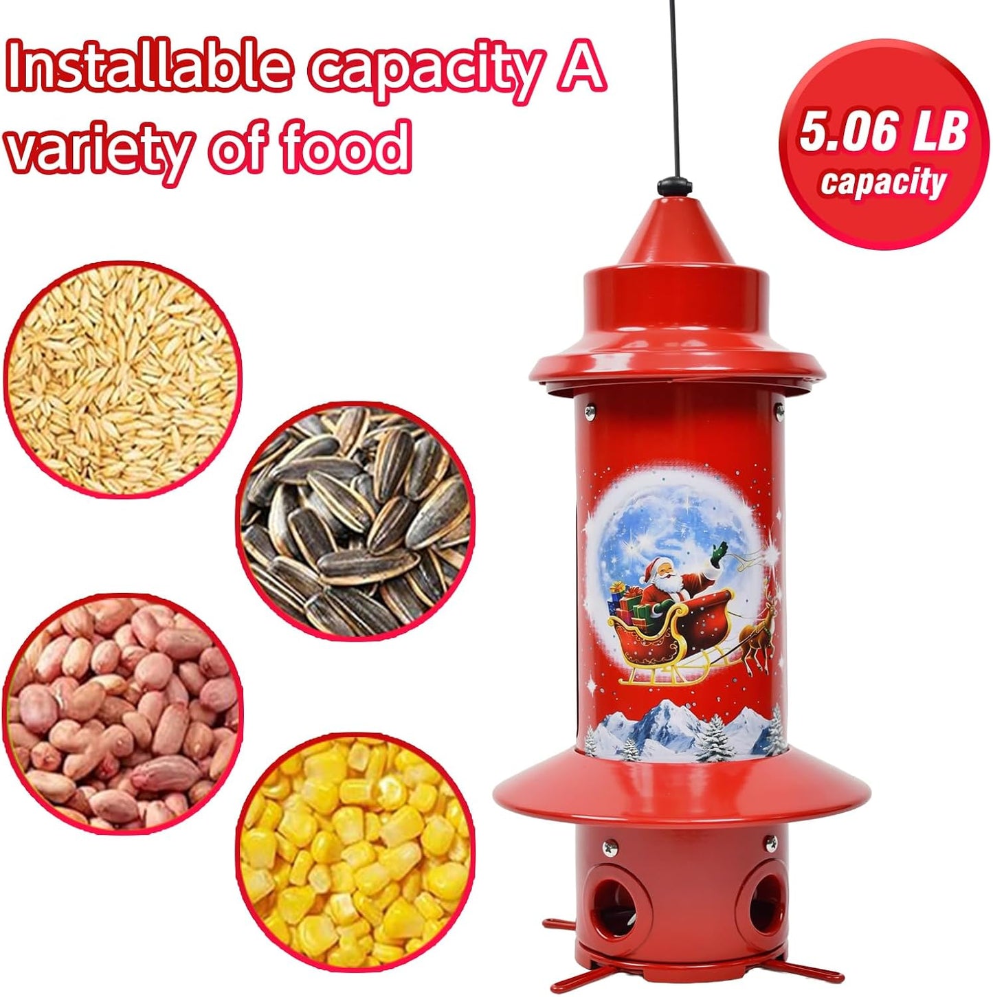 Squirrel Proof Bird Feeders, Long Lasting Bird Feeder for Outdoors, Re