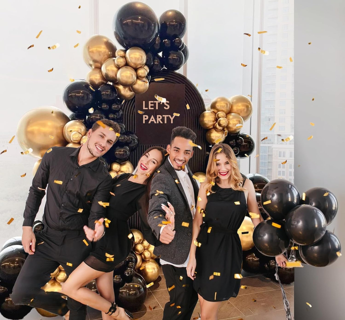 100pcs Metallic Gold Balloons 12 inch, Chrome Gold Balloons with Gold 