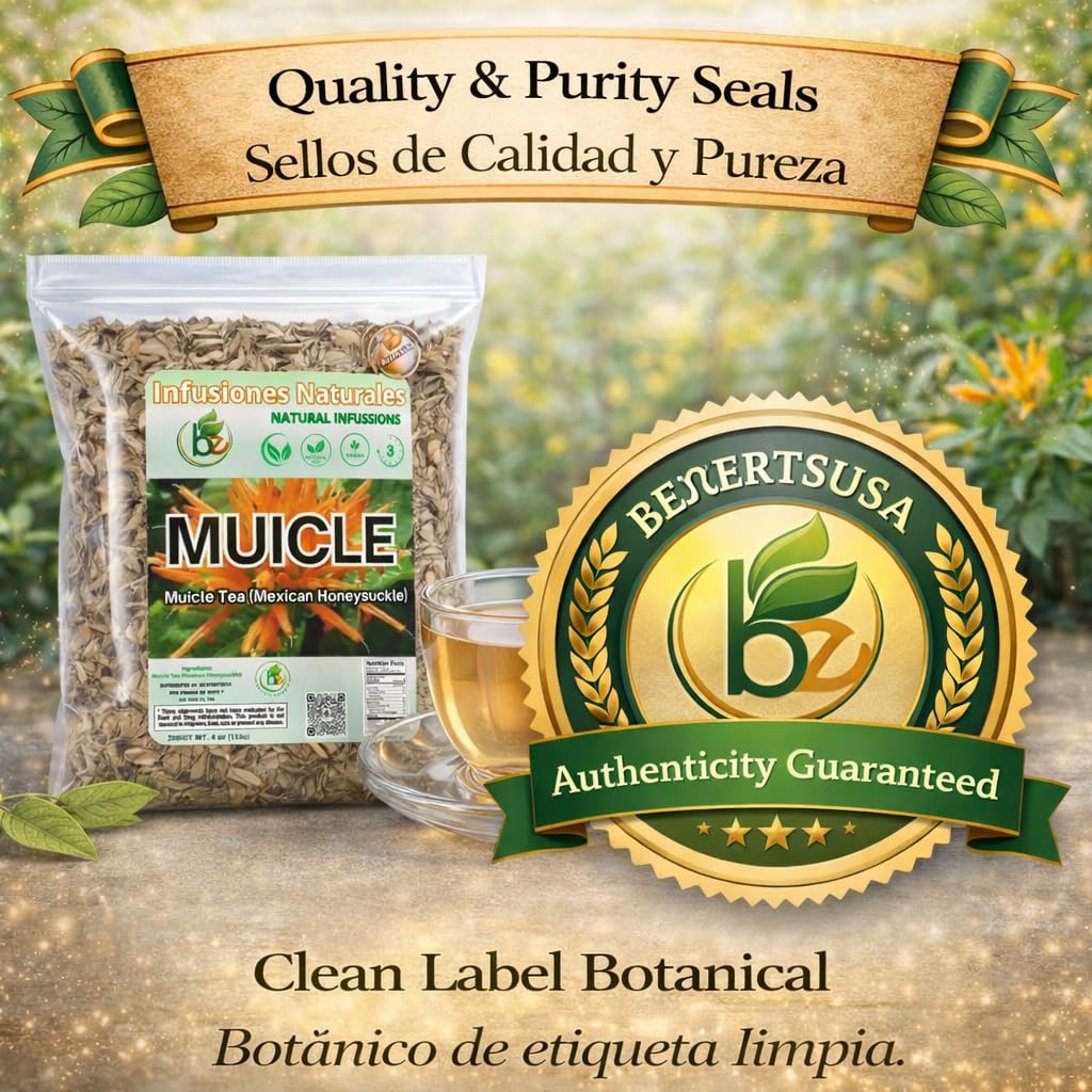 Muicle Herbal Tea (Mexican Honeysuckle) – 4 oz Loose Leaf – 100% Natur