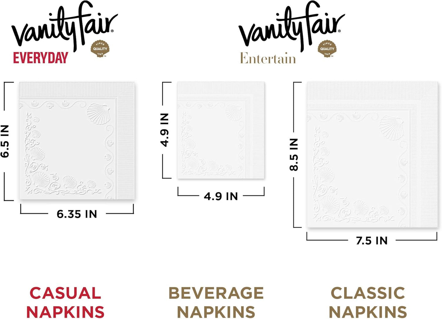Vanity Fair Everyday Paper Napkins, 200 Count, Disposable Napkins Made Soft And Smooth For Everyday Meals