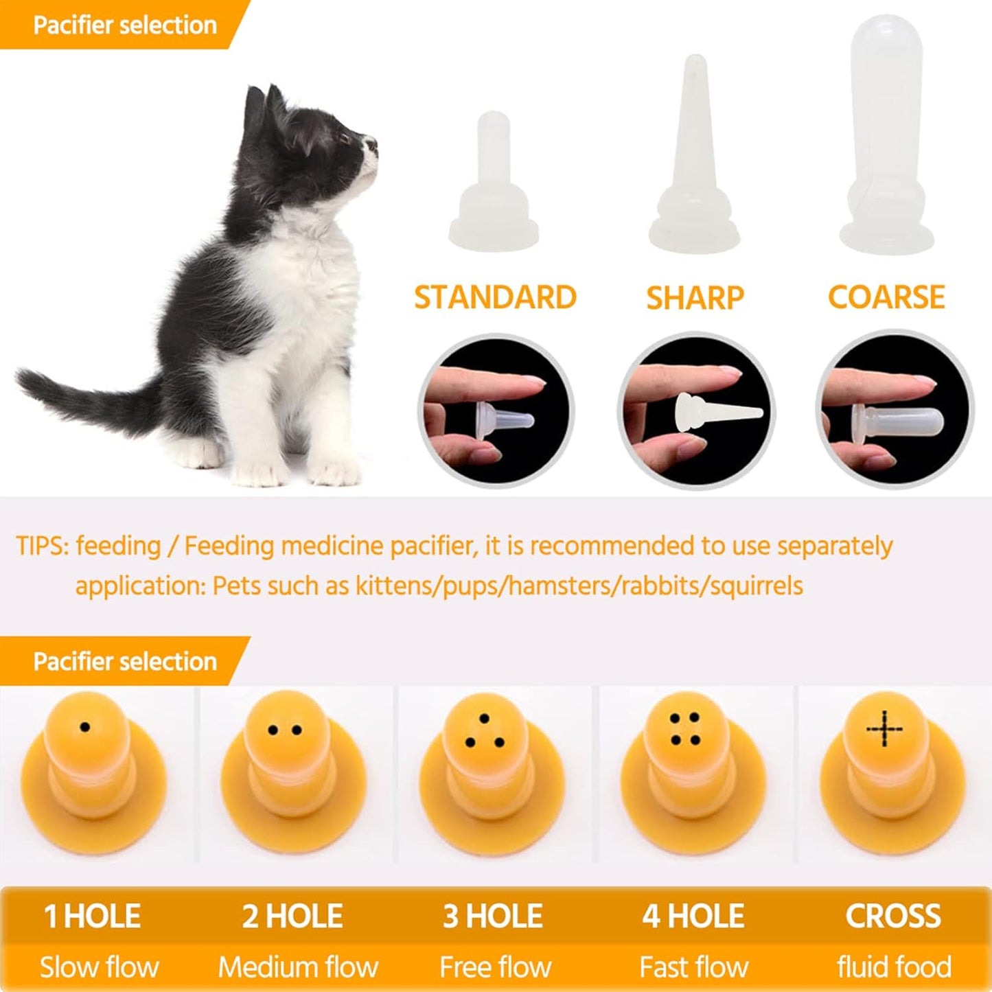 Puppy Kitten Bottle for Nursing, Newborn Baby Dog Cat Rabbit Feeding B