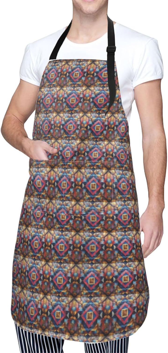 YANYU Shining Overlook Print 28x33 In Kitchen Apron Stylish Chef Apron with Pockets for Cooking Baking Painting