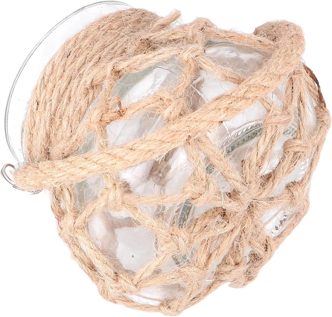 Glass Rope Net Vase Hydroponic Planter Gourd Shape Medium Size Flowerp